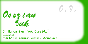 osszian vuk business card